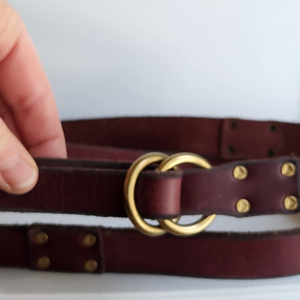 Handmade double belt with brass fittings - Picture 4 of 7